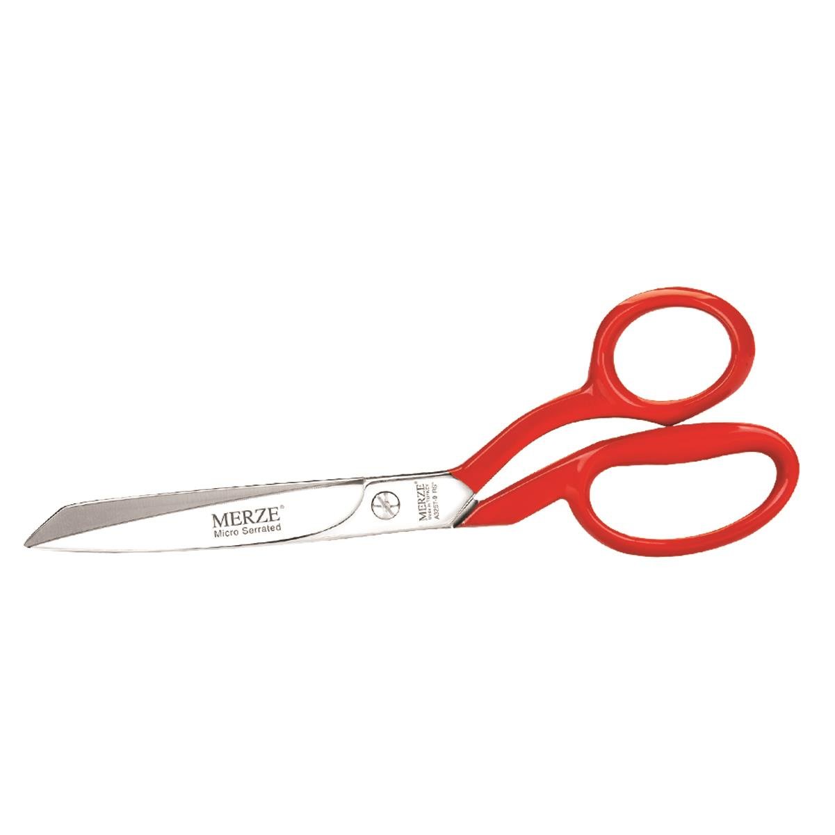 Merze Kırmızı Saplı Yatık Regula Makası No:8 (20,32 cm) | Merze D-110 | Kumaş Kesim Makası