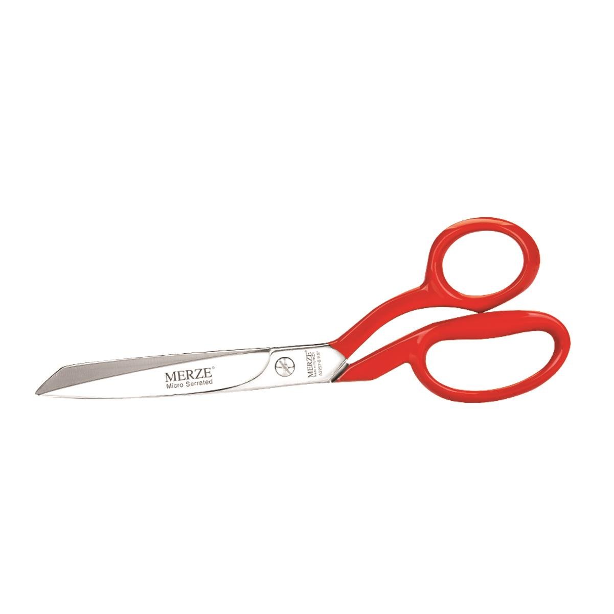 Merze Kırmızı Saplı Yatık Regula Makası No:8 (20,32 cm) | Merze D-110 | Kumaş Kesim Makası