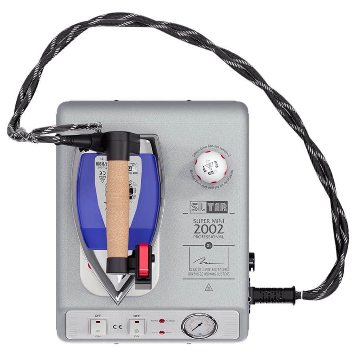 SilterSilter SPR MN 2002 Süper Mini 2 LT Buhar Kazanlı Ütü - Orijinal Alüminyum Ütü TeflonluSPR/MN 2002-SY PC 200Silter SPR/MN 2002 Süper Mini – 2 LT Buhar Kazanlı Ütü ve Orijinal Alüminyum Teflon Ütü