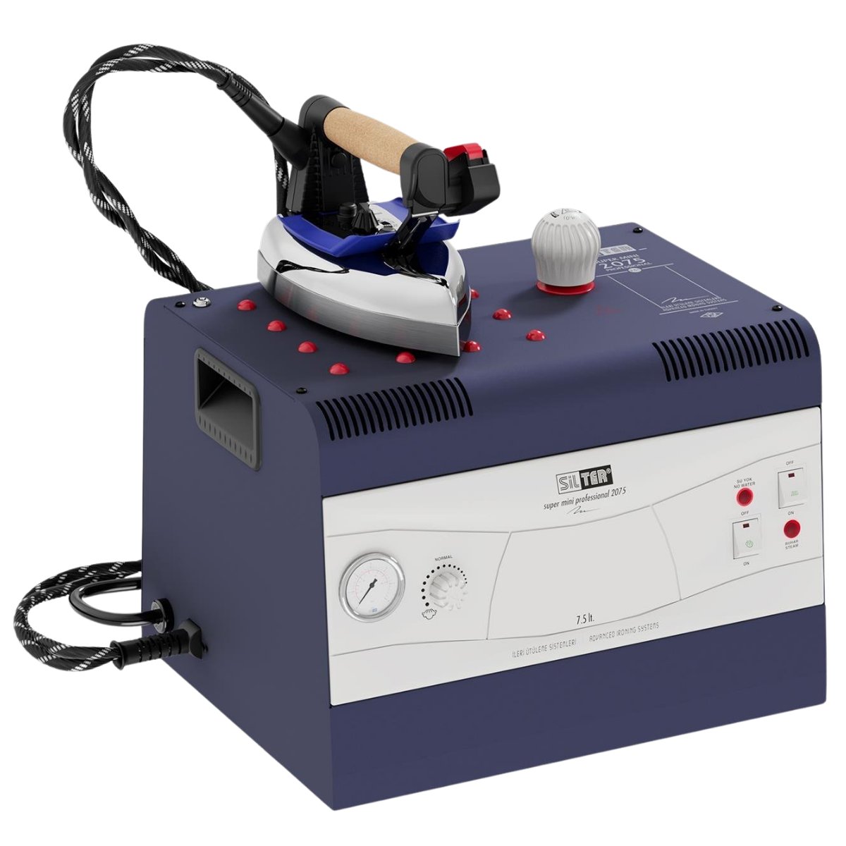 SilterSilter SPR/MN 2075 Profesyonel Buhar Kazanlı Ütü 7,5 LT - Super MiniSPR/MN 2075Silter SPR/MN 2005 E Super Mini – 5 LT Profesyonel Buharlı Kazanlı Ütü (3,5 bar)