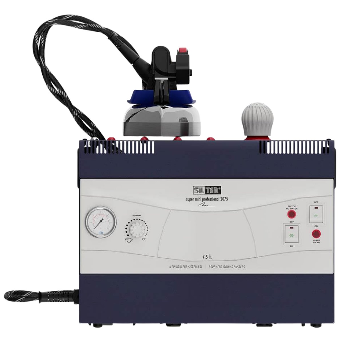 SilterSilter SPR/MN 2075 Profesyonel Buhar Kazanlı Ütü 7,5 LT - Super MiniSPR/MN 2075Silter SPR/MN 2005 E Super Mini – 5 LT Profesyonel Buharlı Kazanlı Ütü (3,5 bar)