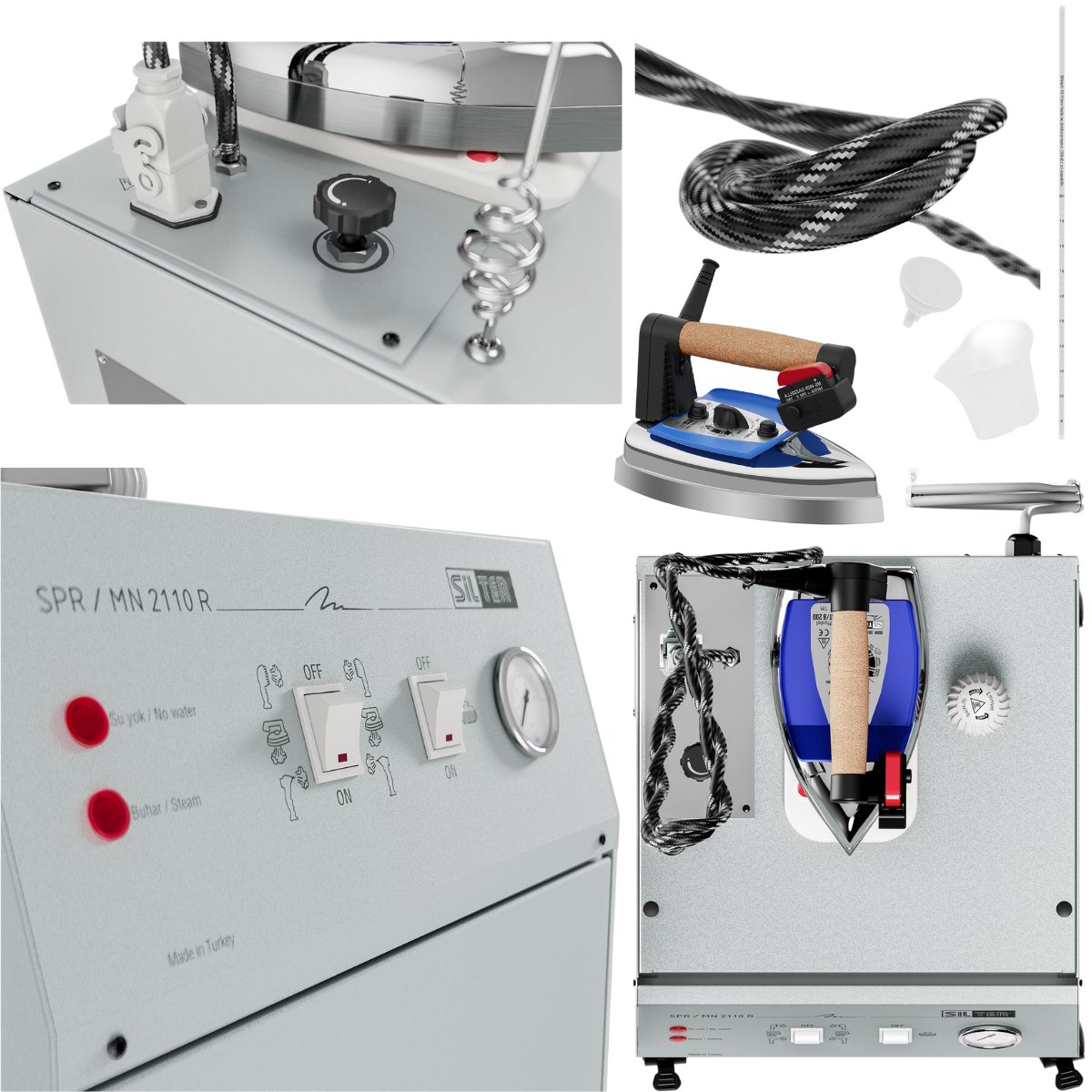 SilterSilter SPR/MN 2110 R Profesyonel Kazanlı Ütü 10 LT - Super MiniSPR/MN 2110 RSilter SPR/MN 2075 Super Mini – 7,5 LT Profesyonel Buharlı Kazanlı Ütü (3,5 bar)