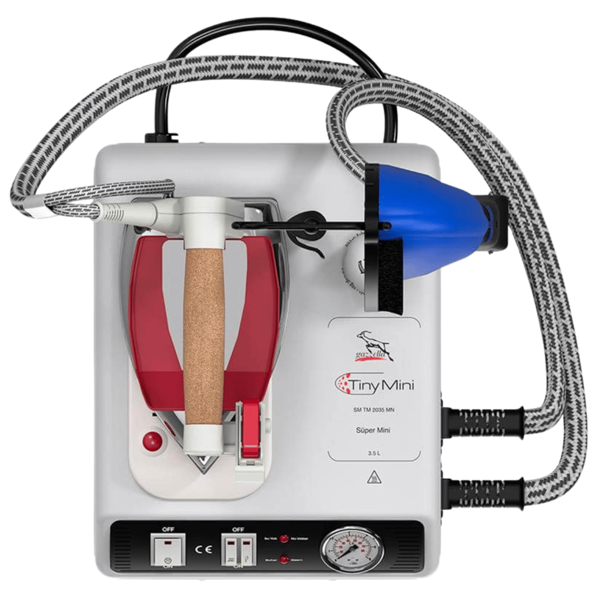 GazellaGazzella SM/TM 2035 MN Süper Mini – 3,5 LT Kazanlı Buharlı Ütü ve FırçaSM TM 2035 MNSilter SPR/MN 2110 C Super Mini – 10 LT Profesyonel Buharlı Kazanlı Çift Ütü