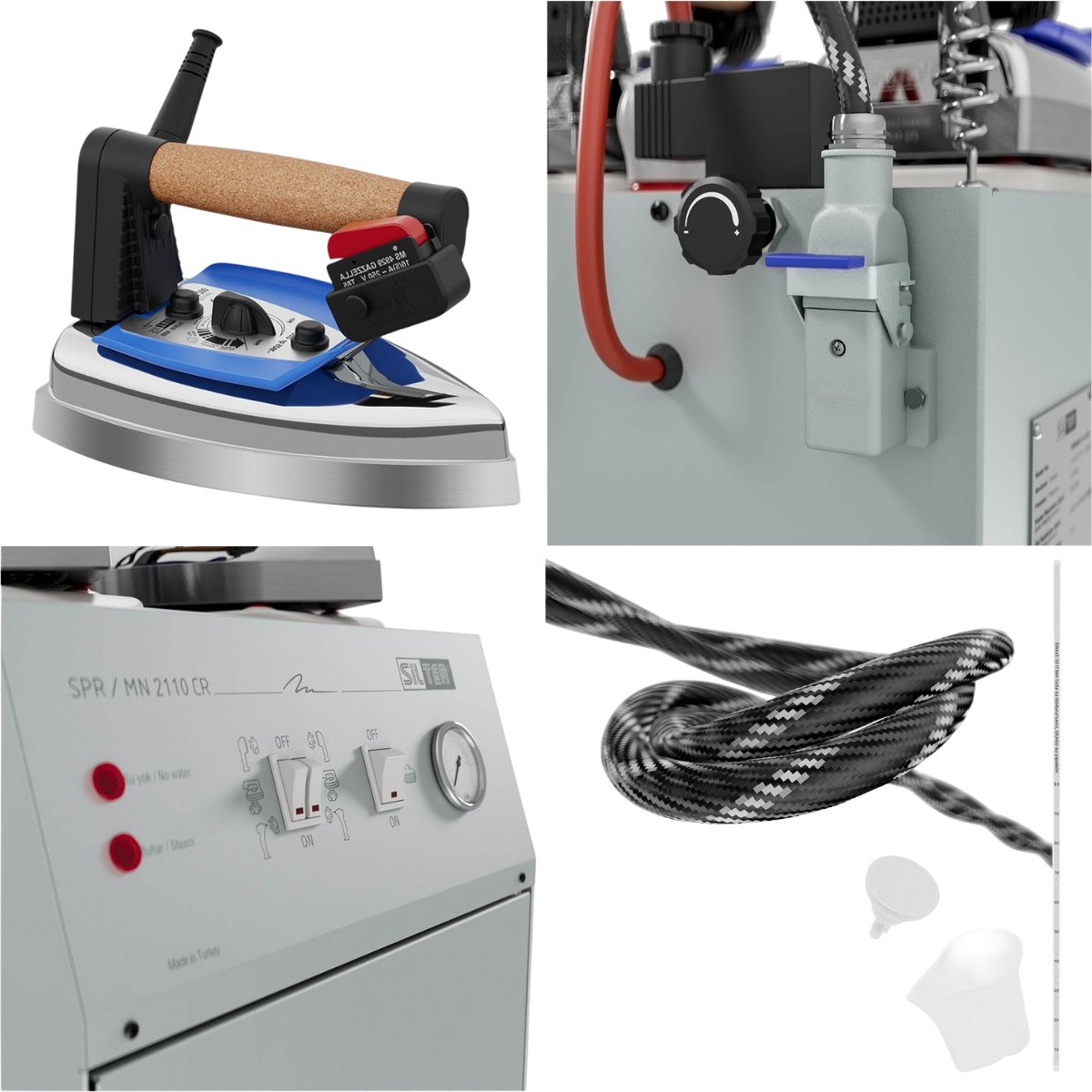 SilterSilter SPR/MN 2110 C Profesyonel Kazanlı İki Ütü 10 LT - Super MiniSPR/MN 2110 CSilter SPR/MN 2110 R Super Mini – 10 LT Profesyonel Buharlı Kazanlı Ütü