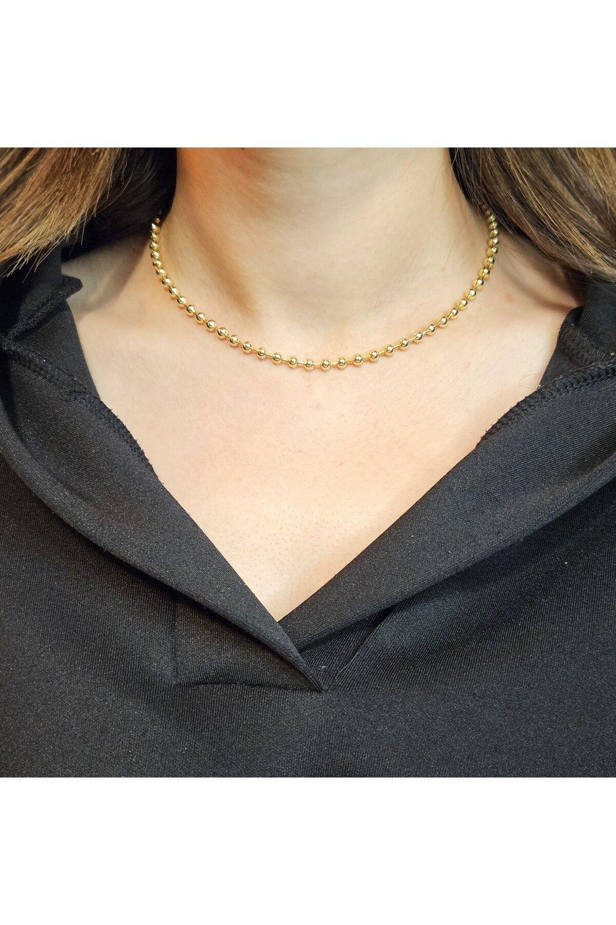 Gold Top 14K Çift Altın Kaplama Kolye