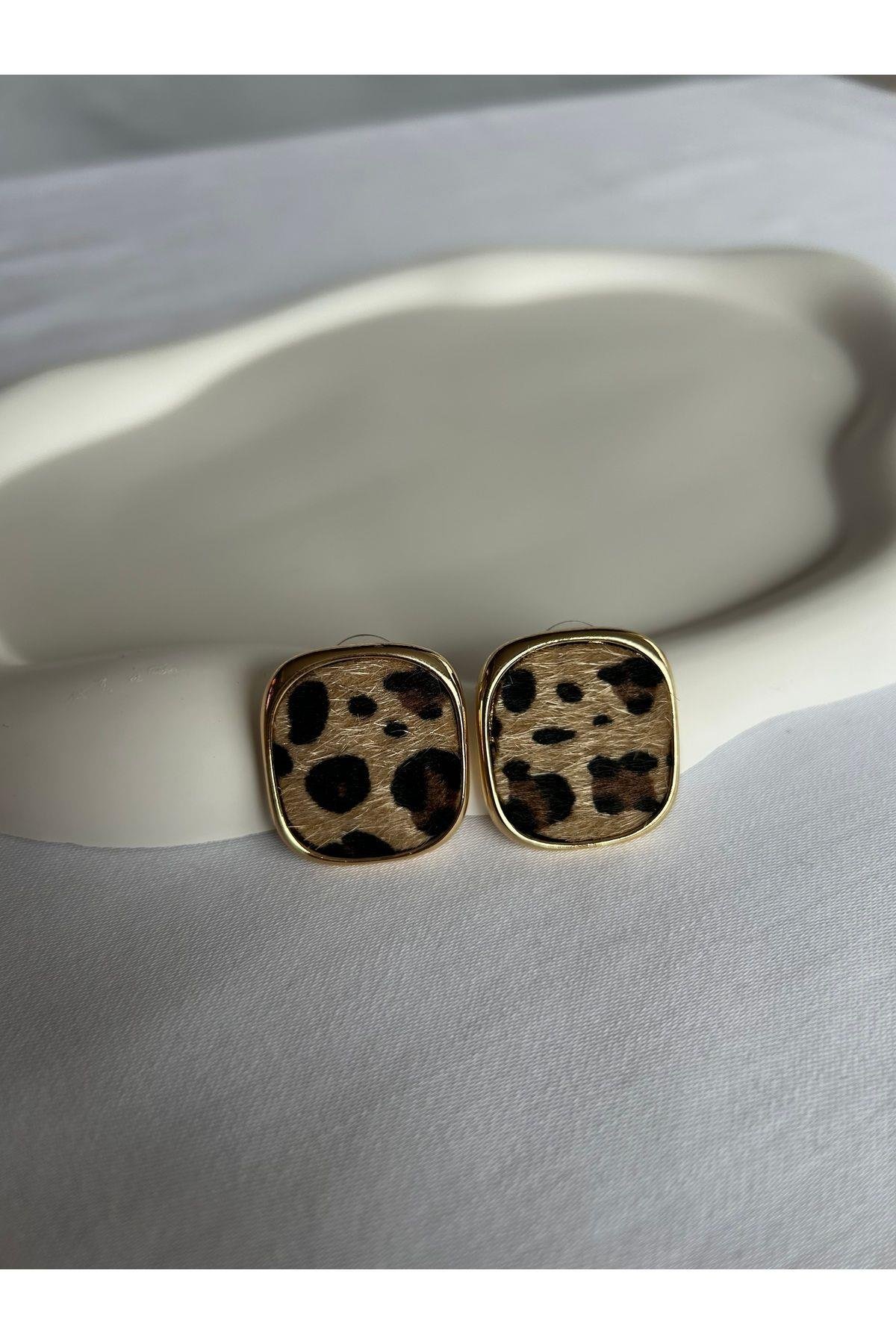 Leopar Gold Küpe
