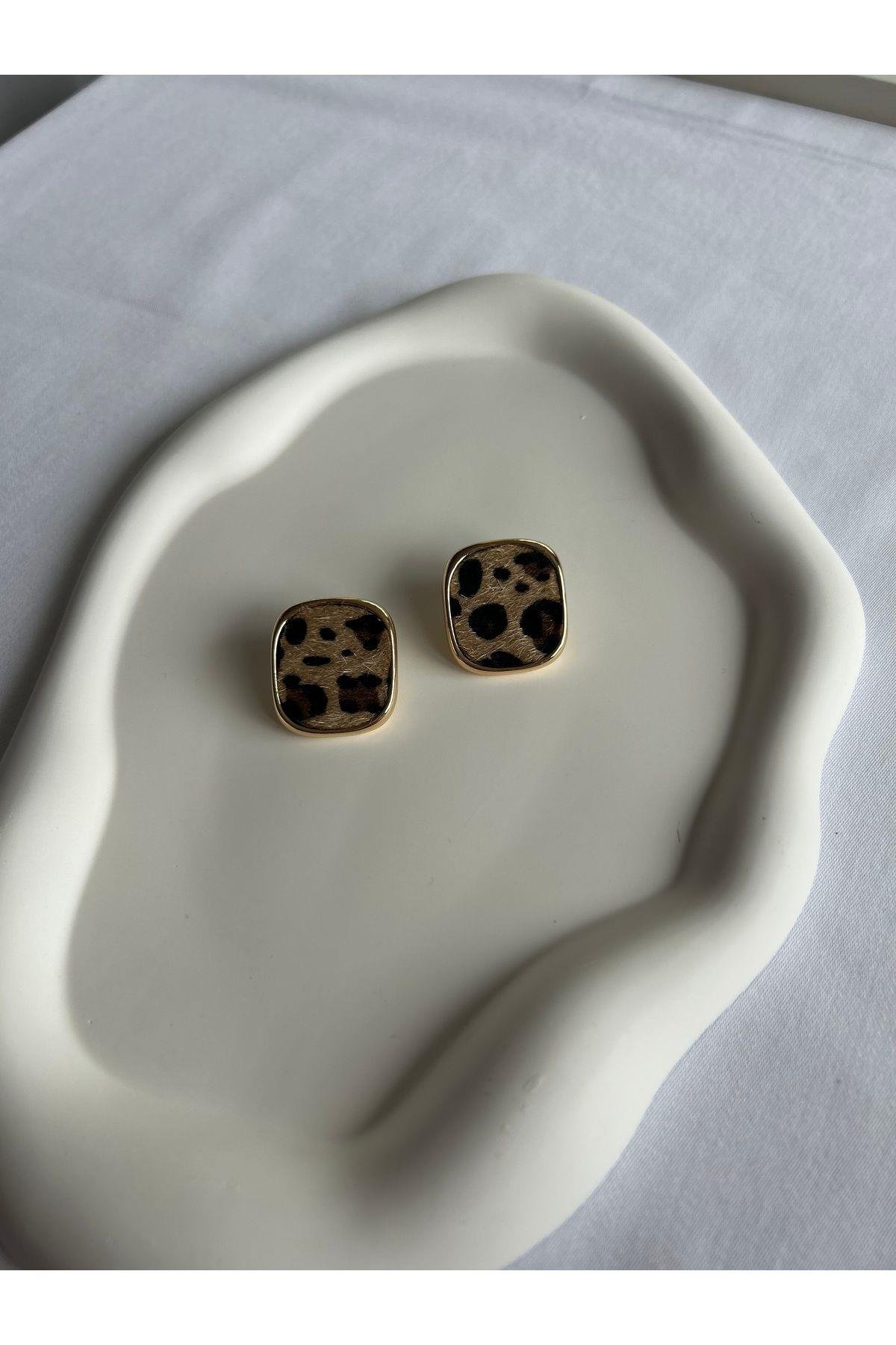 Leopar Gold Küpe