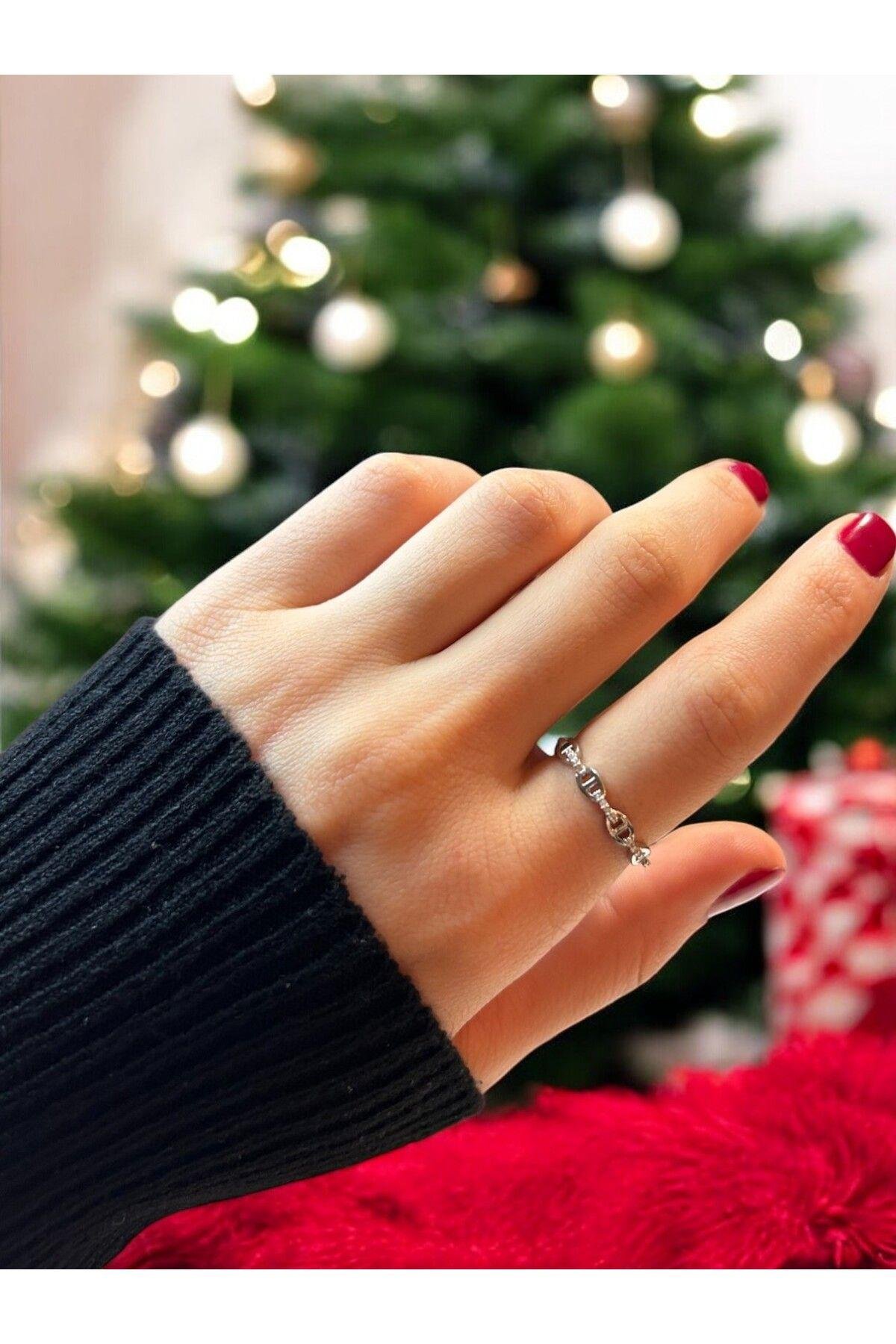 Marka Model Silver Minimal Taşlı Yüzük