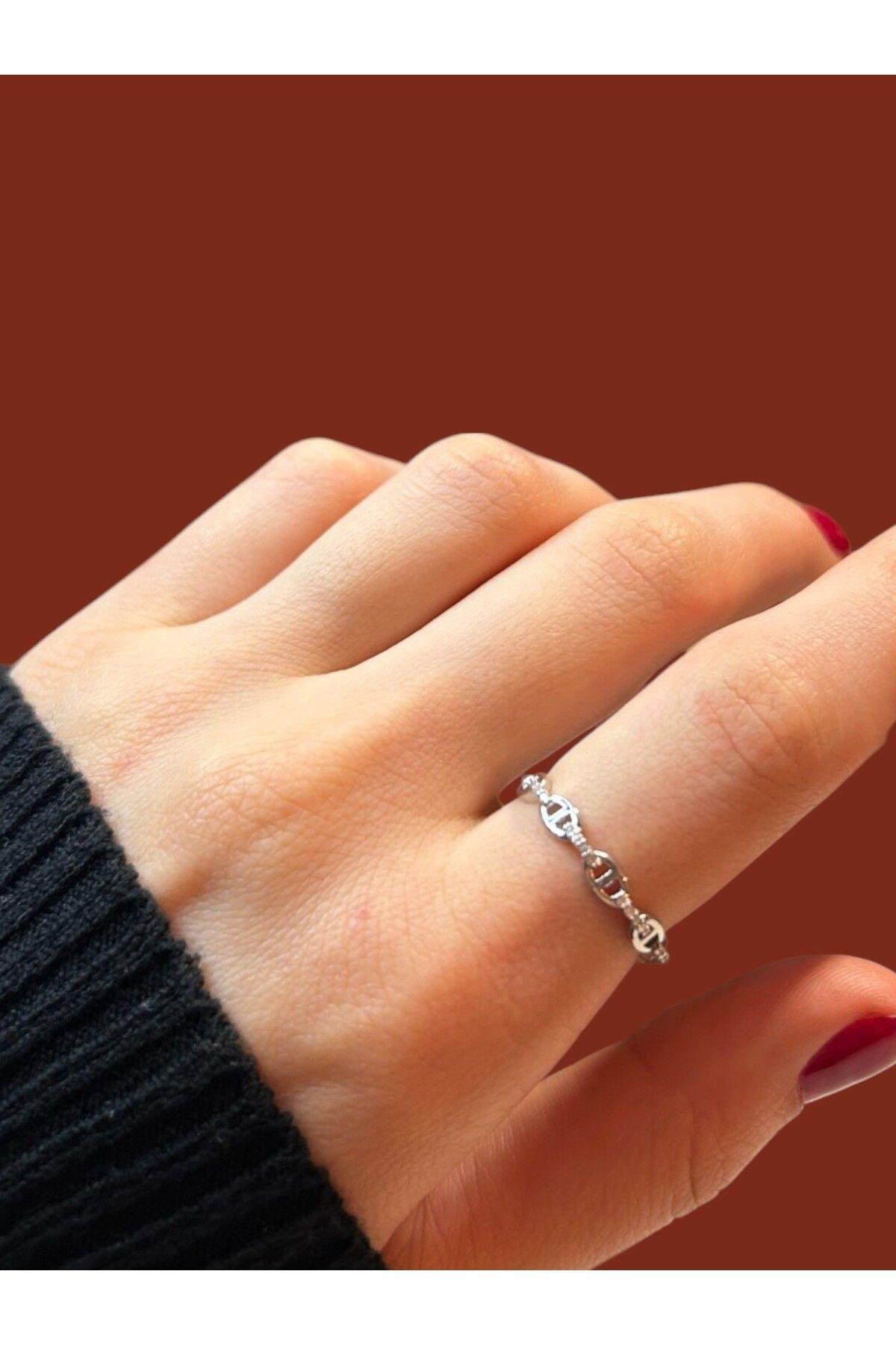 Marka Model Silver Minimal Taşlı Yüzük