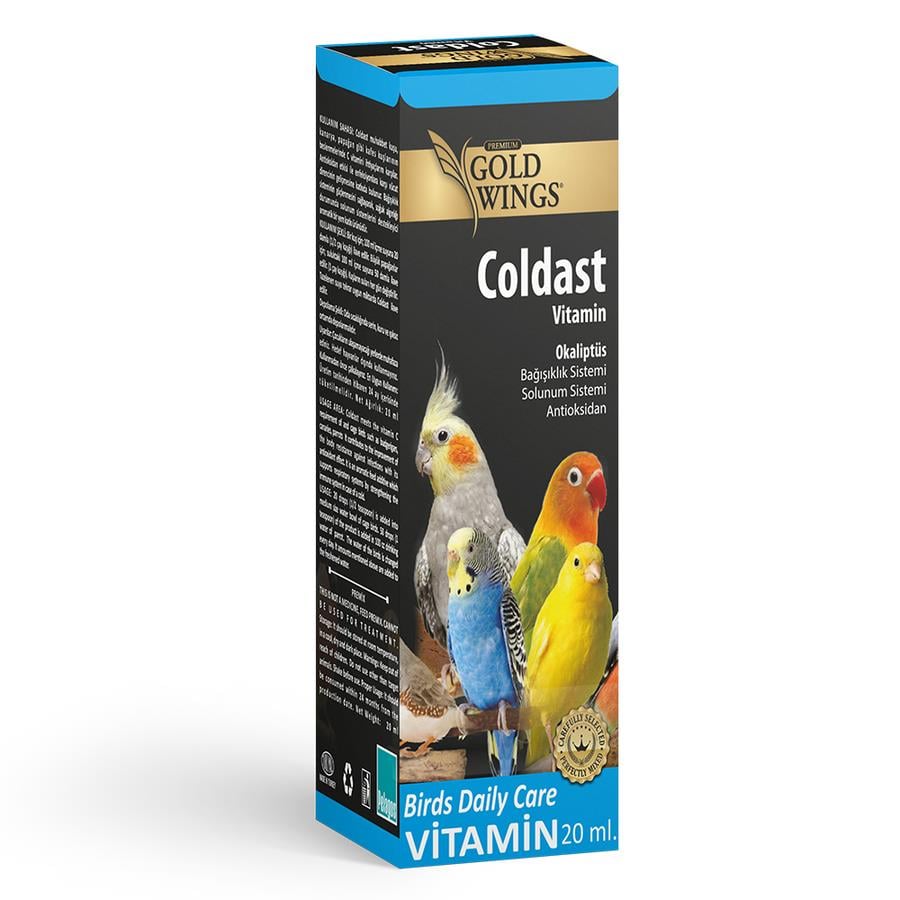Goldwings Premium Coldast 20 cc–Kuşlarda Soğuk Algınlığına Karşı Solunum ve Bağışıklık Destekleyici 