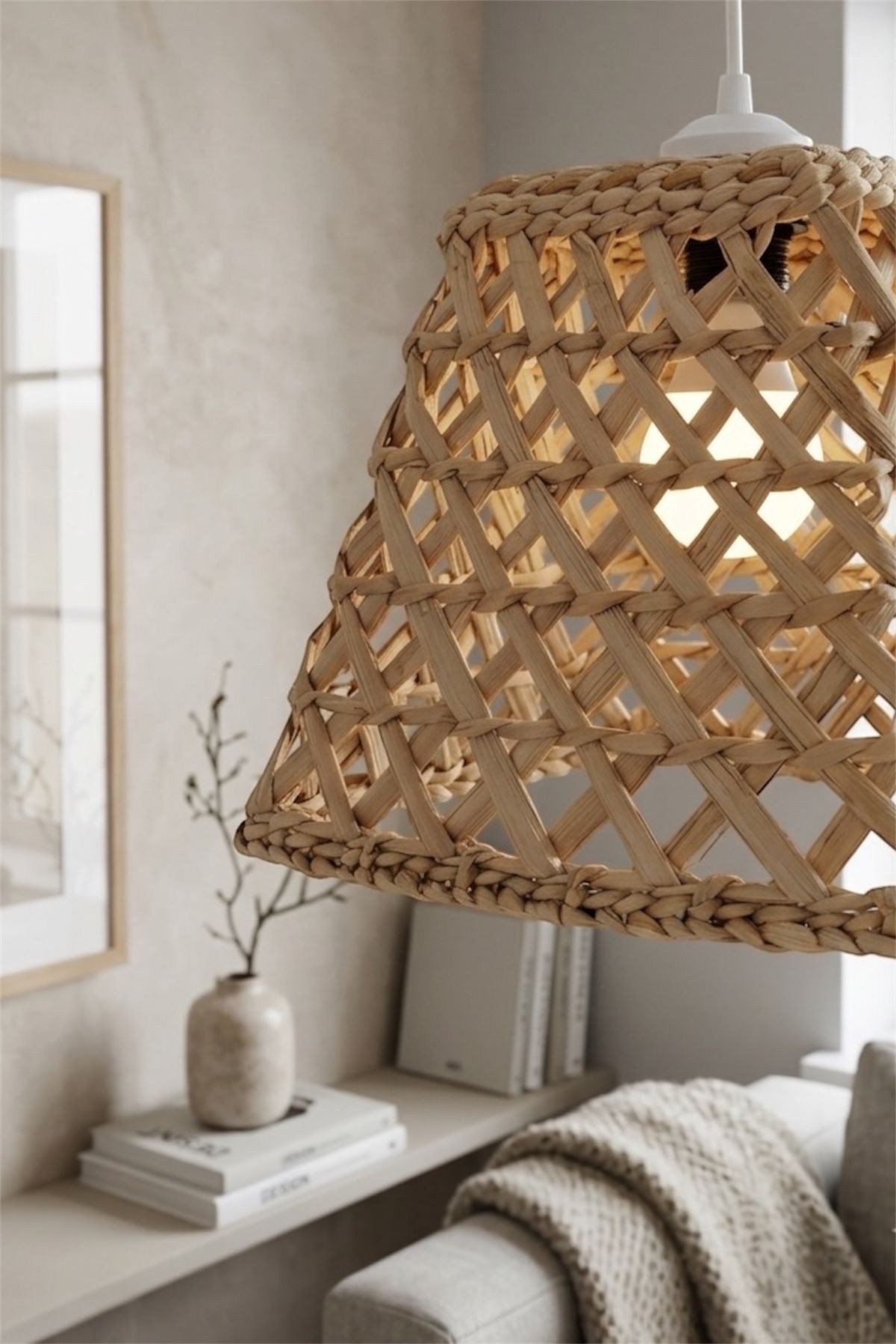 Hasır Bambu Aydınlatma Ev Dekorasyon İskandinav Bohem Avize 