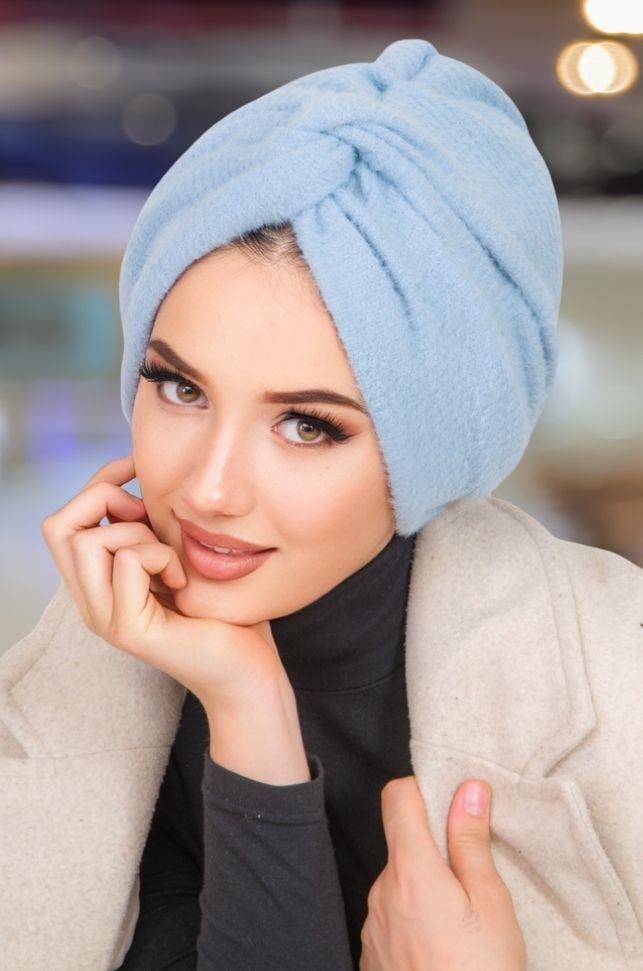 Bebe Mavi Kışlık Hazır Burgu Bone