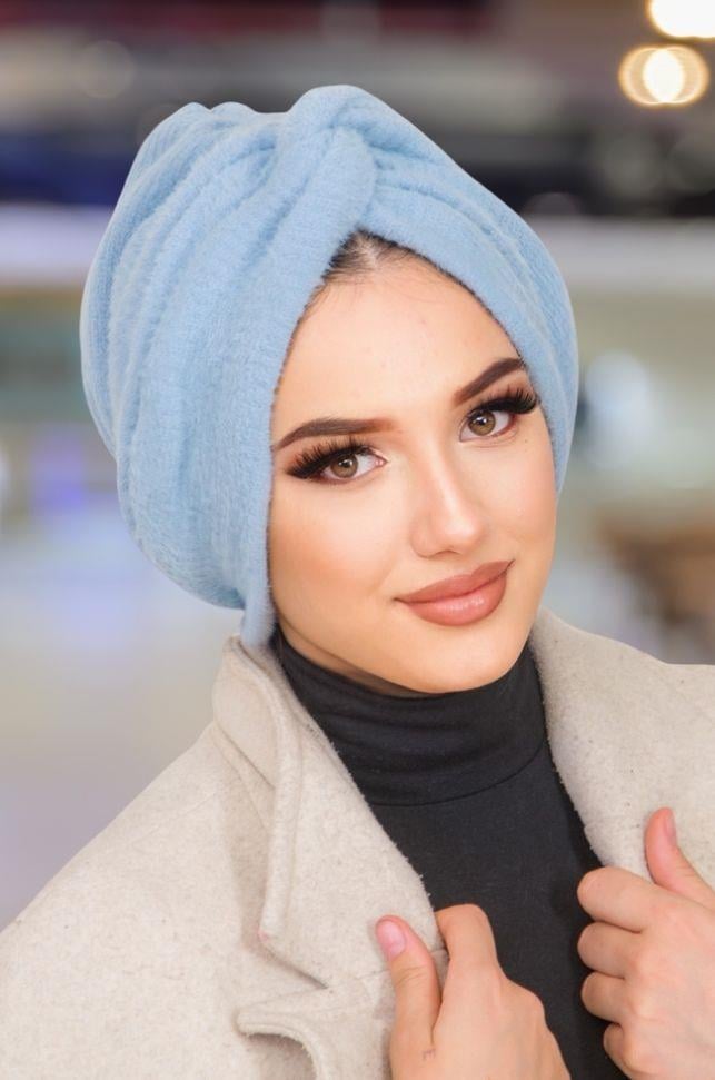 Bebe Mavi Kışlık Hazır Burgu Bone