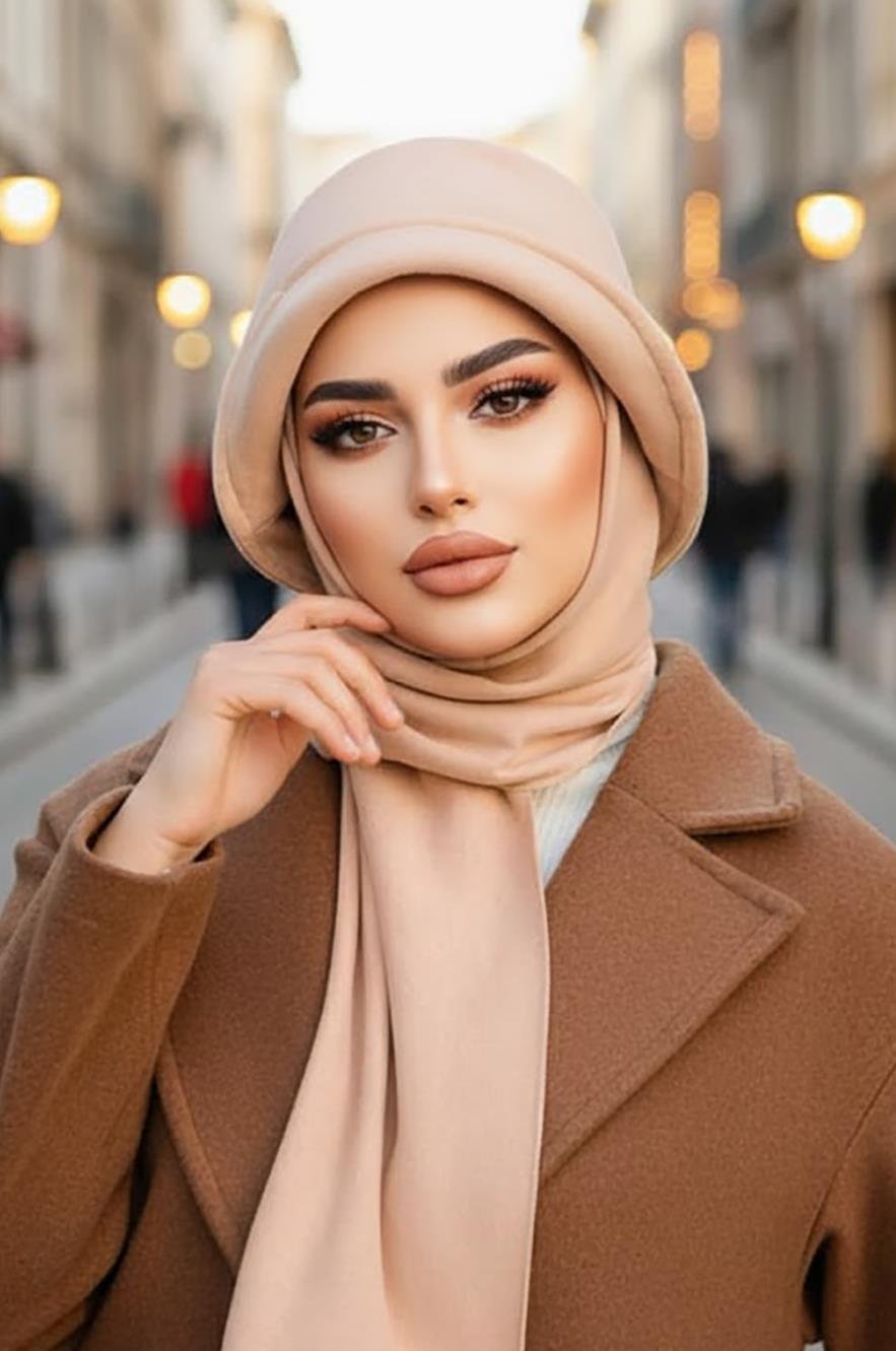 Bej Atkılı Vintage Şapka