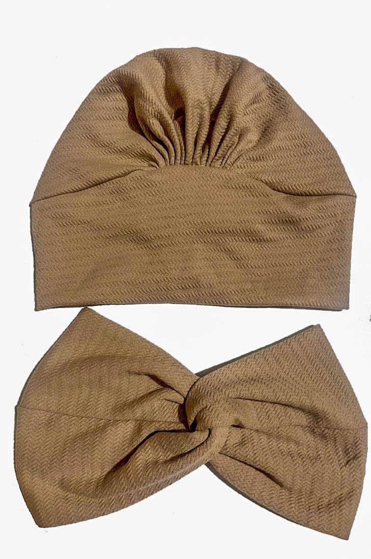 Bej Burgu Bantlı Hazır Bone