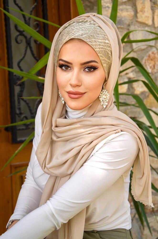 Bej Dore Bone Hazır Şal