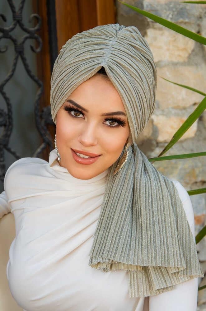 Bej Işıltılı Piliseli Dolama Bone