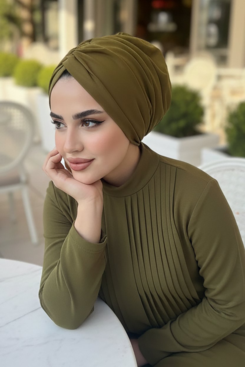 Beyaz Kışlık Büzgülü Bone