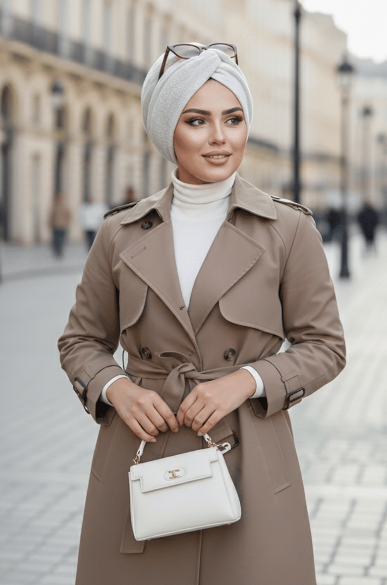 Beyaz Triko Kışlık Burgu Bone