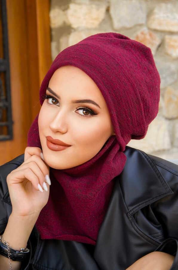 Bordo Desen Maskeli Bere