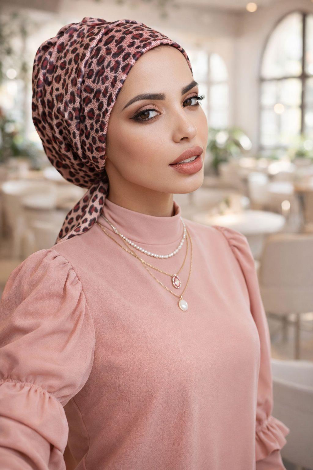 Bordo Lepar Desenli Atkılı Bone