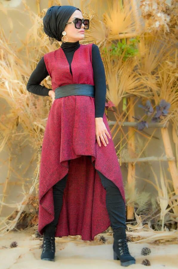 Bordo Siyah Yelek