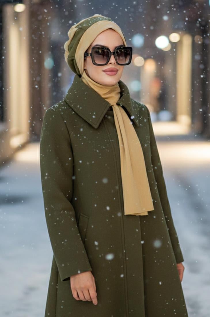 Dore Haki Garnili Tesettür Bere