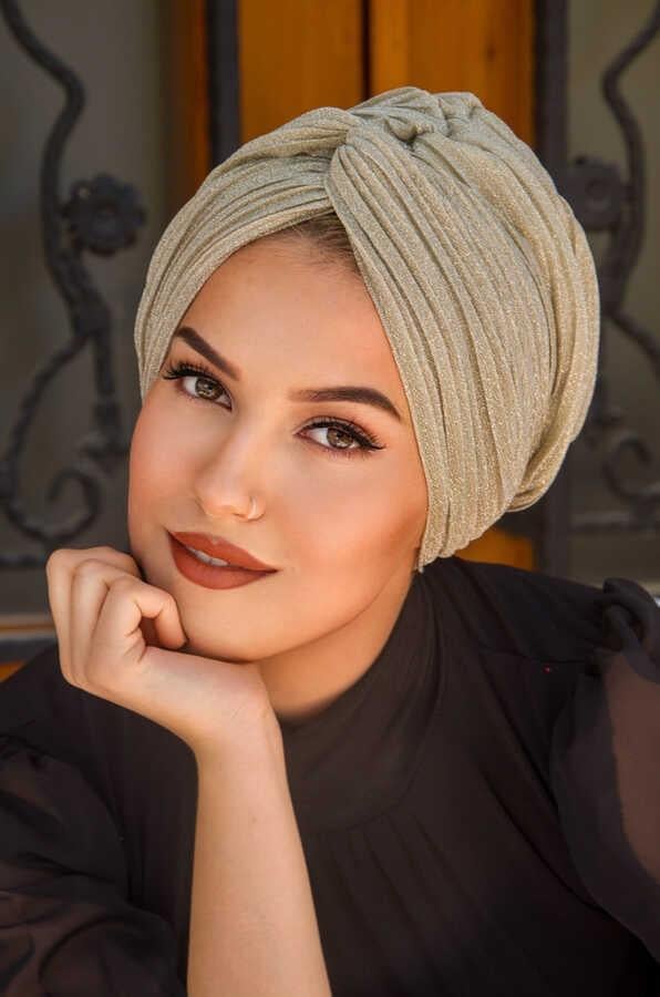 Ekru Simli Piliseli Burgu Model Abiye Bone