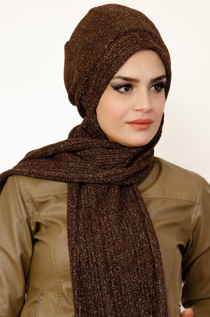 Füme Mürdüm Etnik Desen Şapkalı Bone