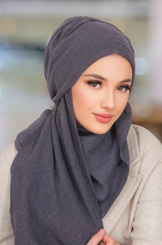 Füme Triko Kelebek Bone Şal