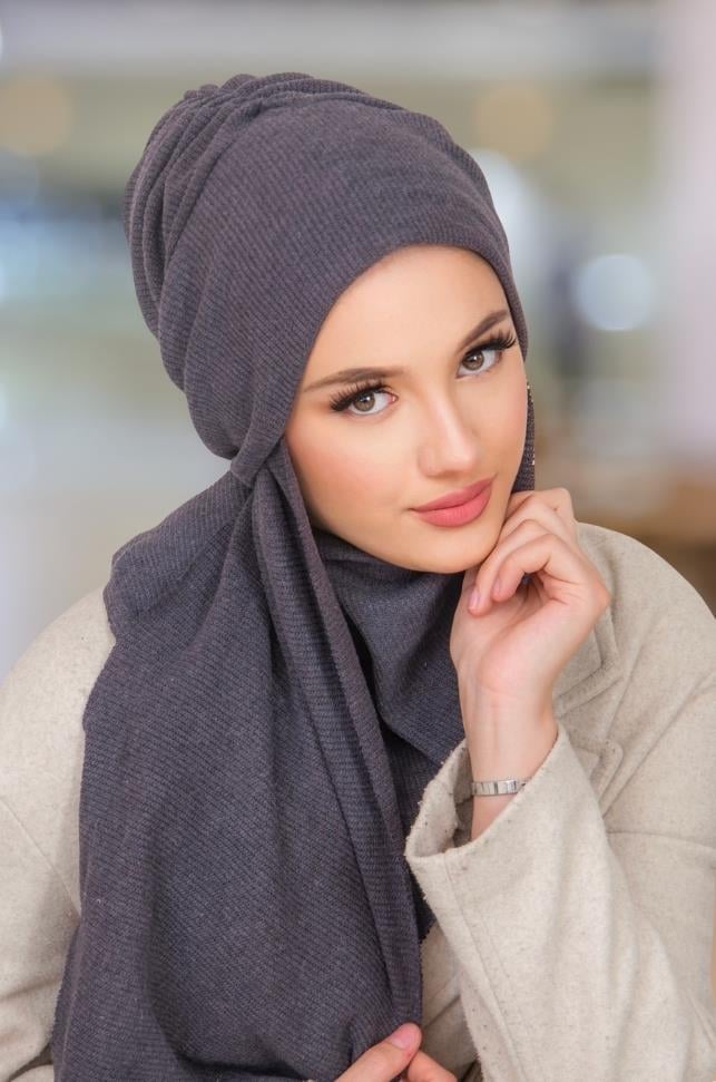 Füme Triko Kelebek Bone Şal