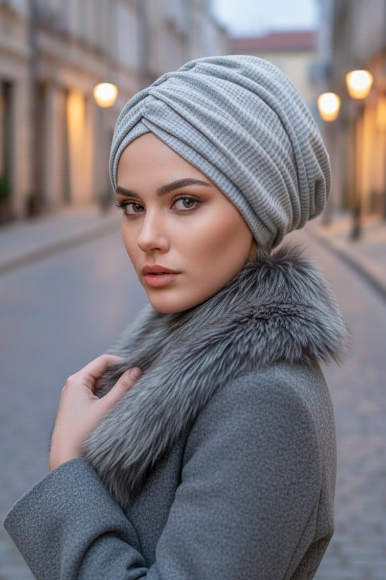 Gold Simli Çağla Abiye Hazır Türban Bone