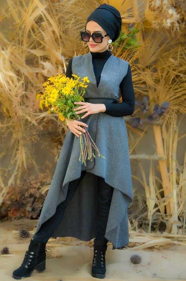 Gri Balıksırtı Yelek