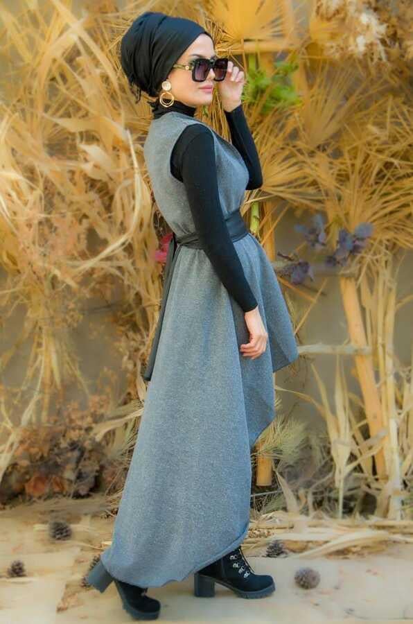 Gri Balıksırtı Yelek