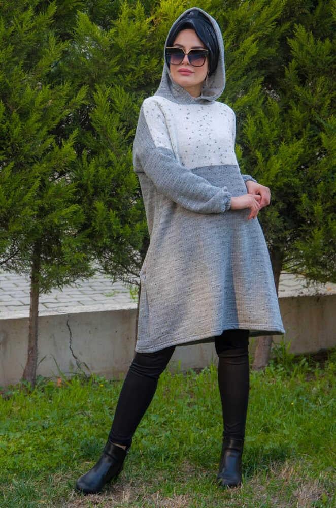 Gri Beyaz Spor sweat - 10200