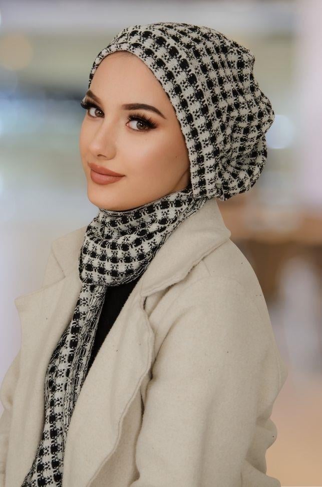 Gri Desenli ATKISIZ Tesettür Bere