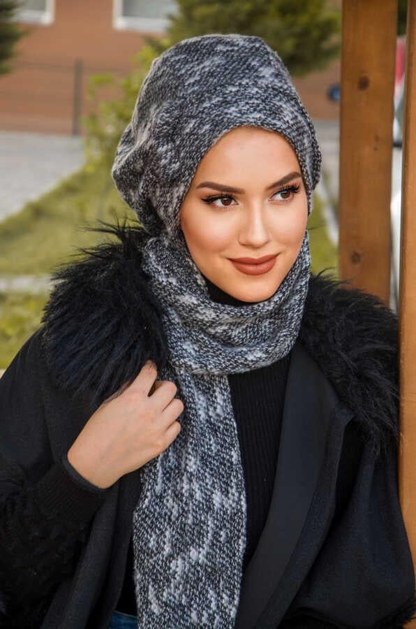 Gri Melanj  Tesettür Bere