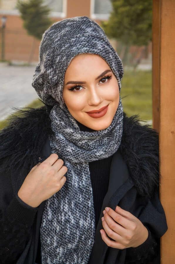 Gri Melanj  Tesettür Bere