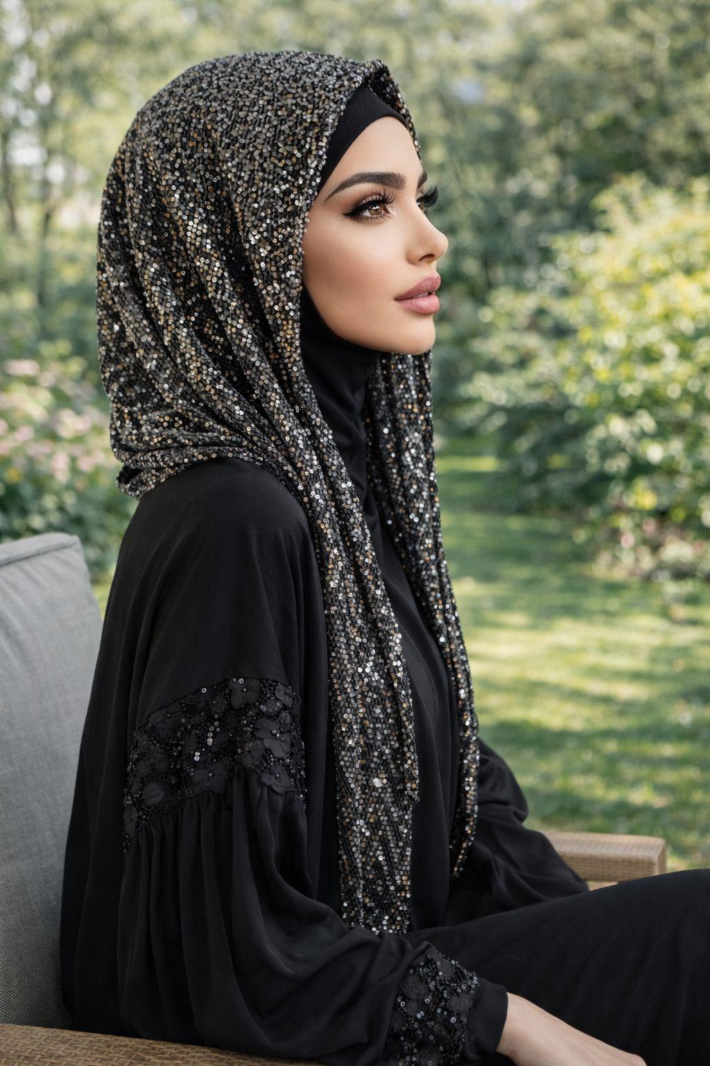 Antrasit Payetli Abiye Başlık