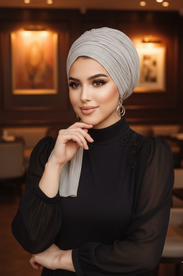 Gümüş Piliseli Abiye Atkılı Bone