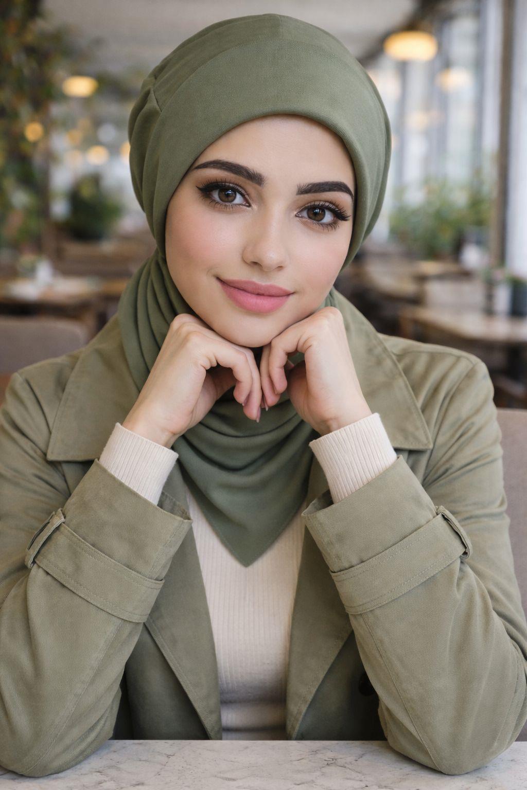 Haki Tesettür Bere Bone ve Etol Takım