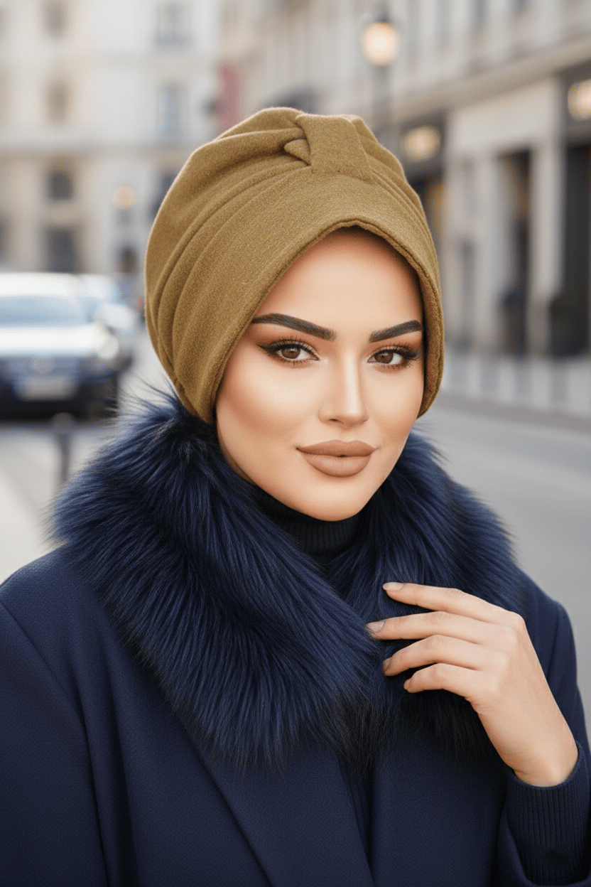 Hardal Melanj Kaşe Şapka Bone