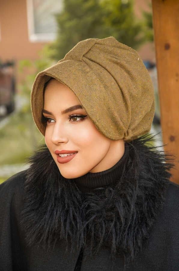 Hardal Melanj Kaşe Şapka Bone