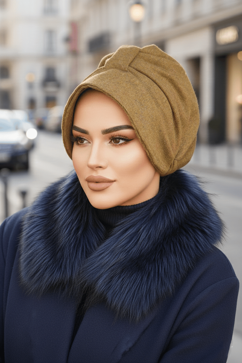 Hardal Melanj Kaşe Şapka Bone