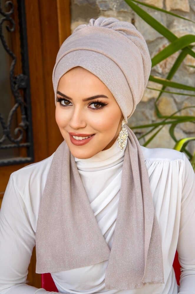 İnci Pudrası Işıltılı Atkılı Bone