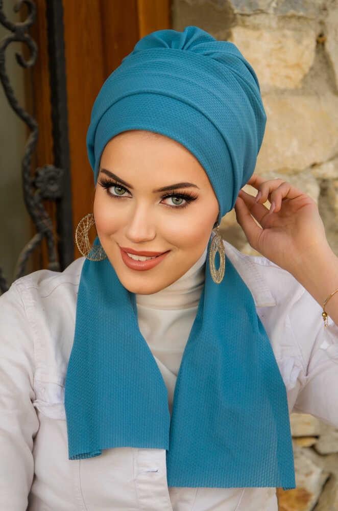 İndigo Mavi Atkılı Bone