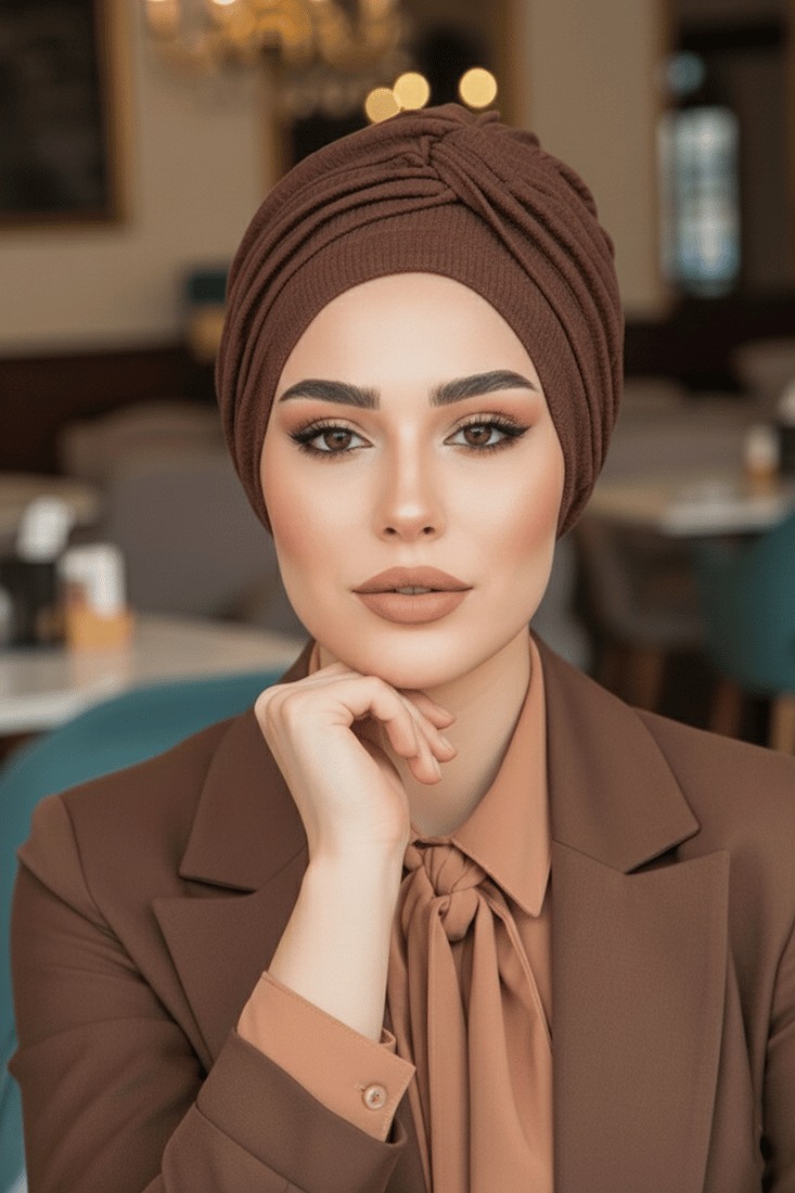 Kahverengi Burgu Detaylı Bone