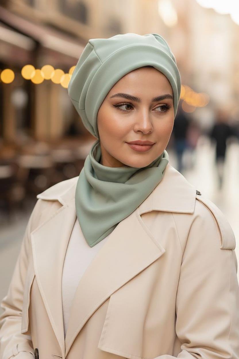 Kahverengi Triko Tesettür Bere