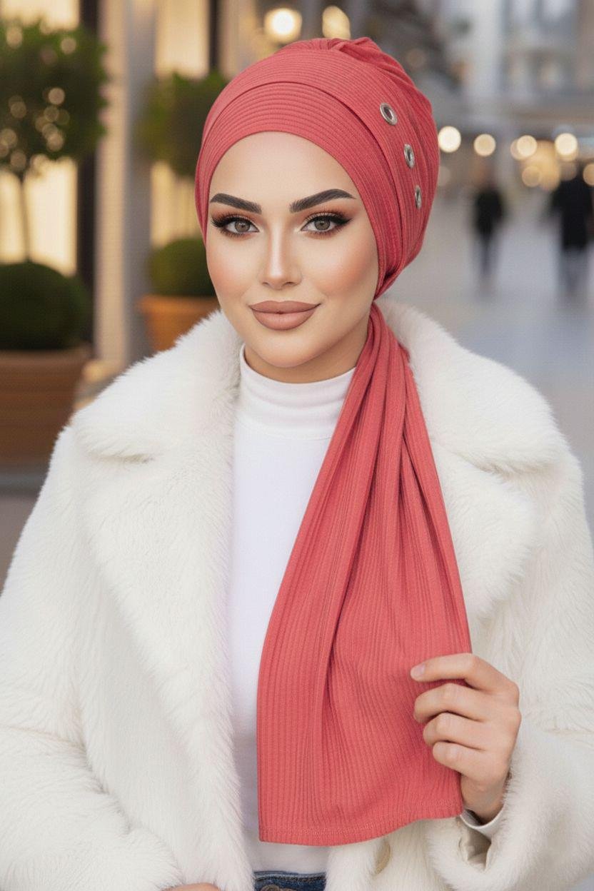 Karamel Toka Detaylı Atkılı Bone