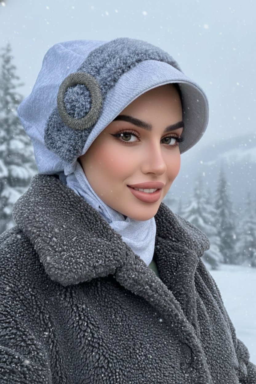 Kemik Atkılı Tesettür Şapka